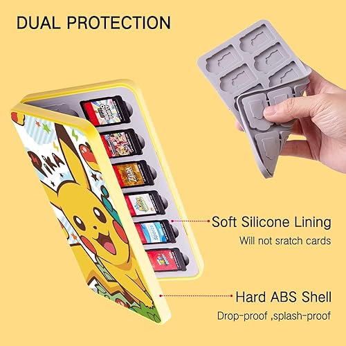 Miniatura 5 de PERFECTSIGHT 24 Switch Game Card Case for Nintendo Switch Lite OLED, Cute 24 Game Holder Cartridge Case for Game Cards and SD Cards, Kawaii Portable