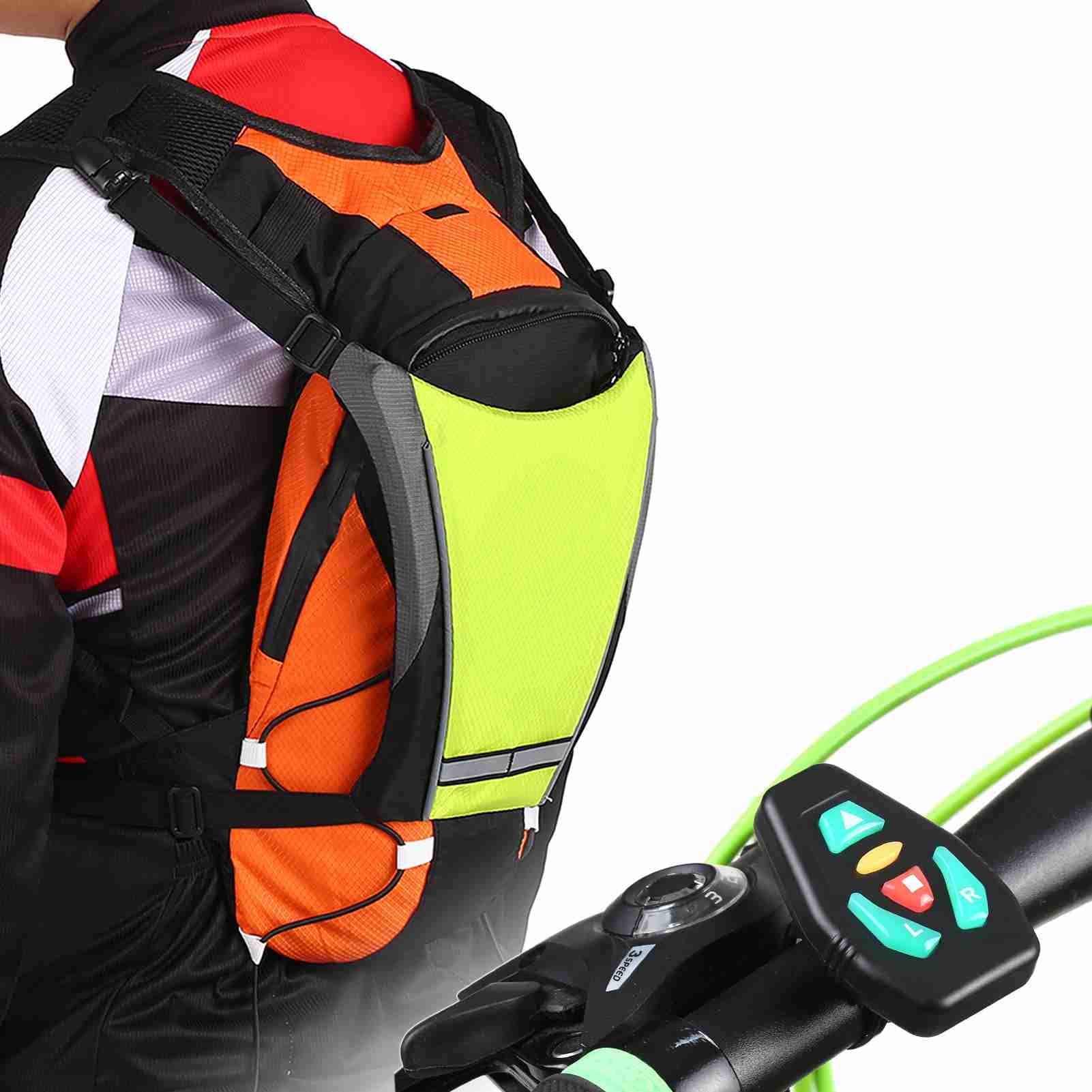 TARSHYRY Gilet à Vélo, Gilet Réfléchissant LED Turn Signal Signal Gifil avec Indicateur de Direction de Bilan