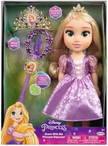 Disney Jakks Pacific Princess Share with Me Rapunzel - Muñeca infantil con accesorios para niños