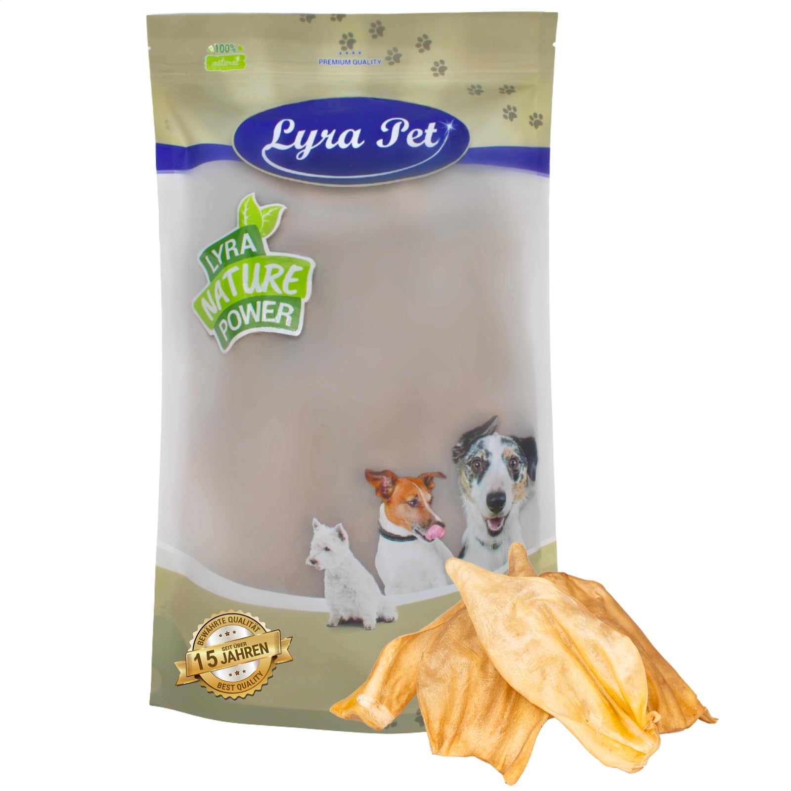Lyra Pet® 100 Rinderohren getrocknet ca. 2 kg Kausnack für Hunde Leckerli | Naturbelassenes Leckerli - Ideal für die Zahnpflege - Gut verdaulicher Kauartikel - Proteinhaltiges fettarmes Hundefutter