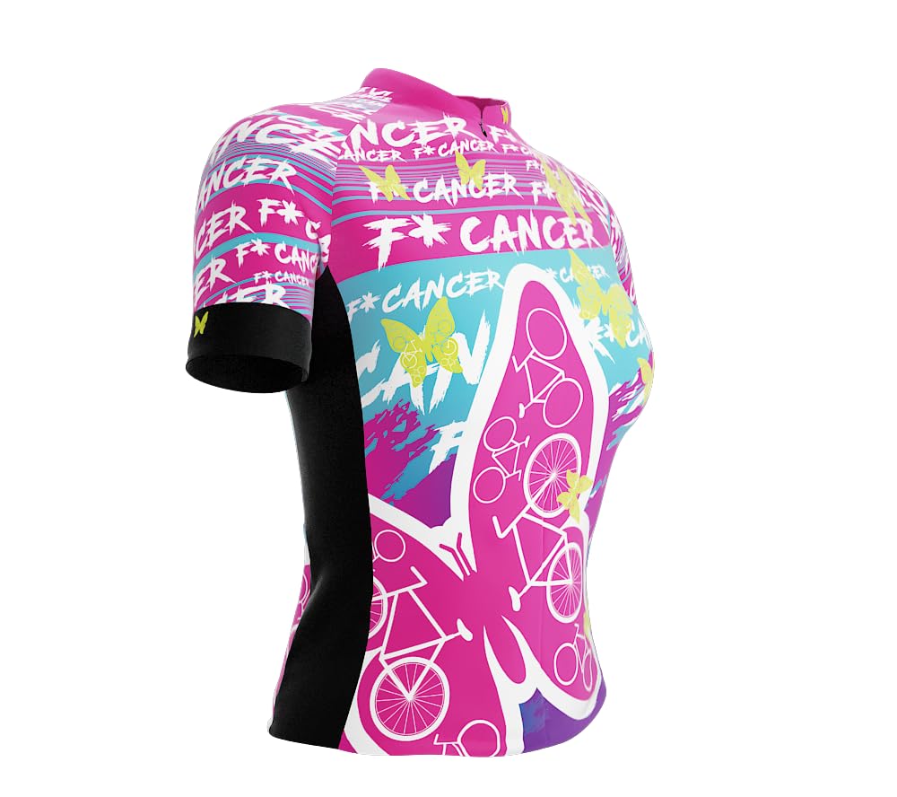 ScudoPro F* Cancer Short Sleeve Cycling Jersey for Women - Size 4XL Multi-Colored