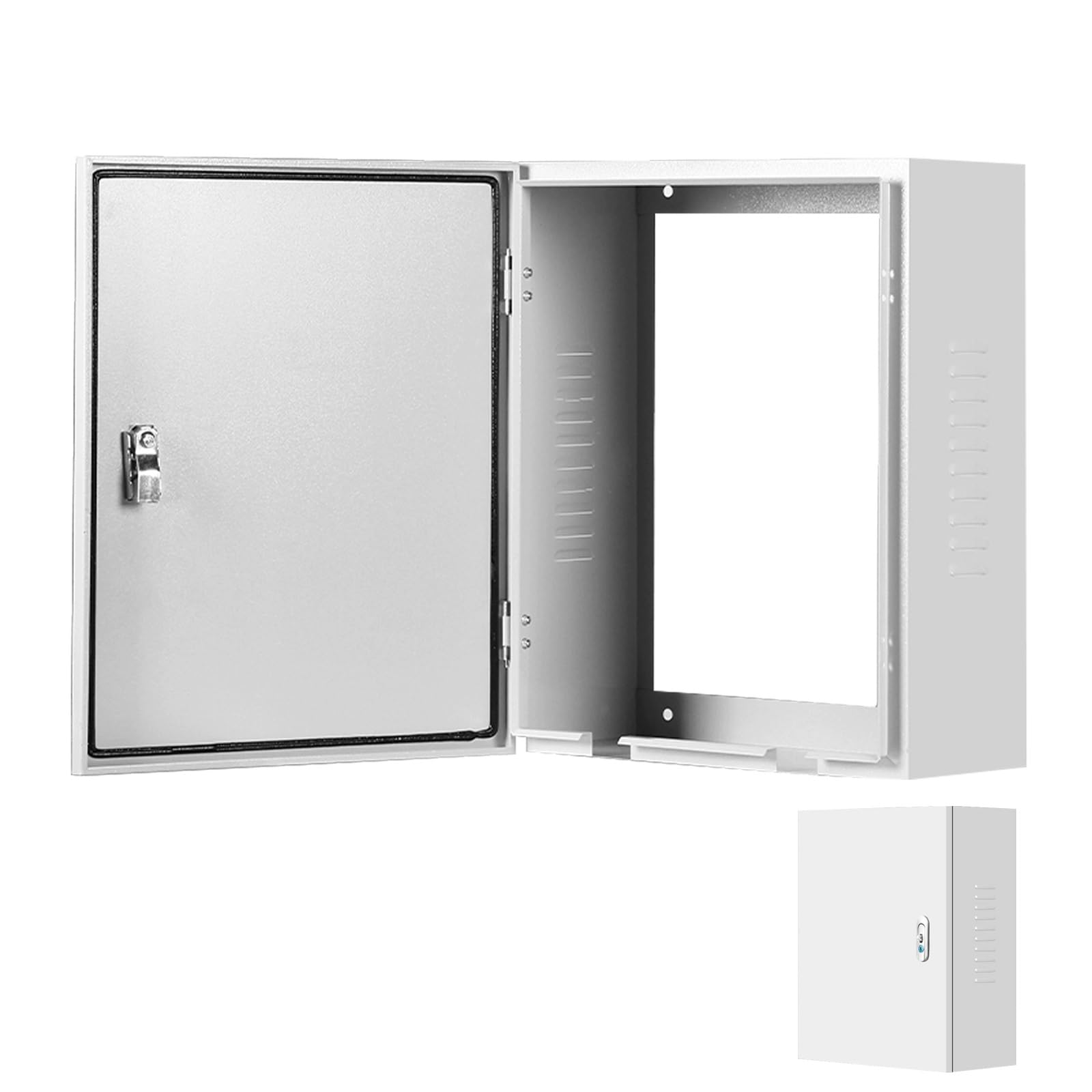 Elektrisches Stahlgehäuse mit Schloss, Elektrische Verteilerdose für den Innen- und Außenbereich, Wandmontierter Verteilerschrank ohne Rückwand, Wasserdicht und Staubdicht(50 * 70 * 25cm)