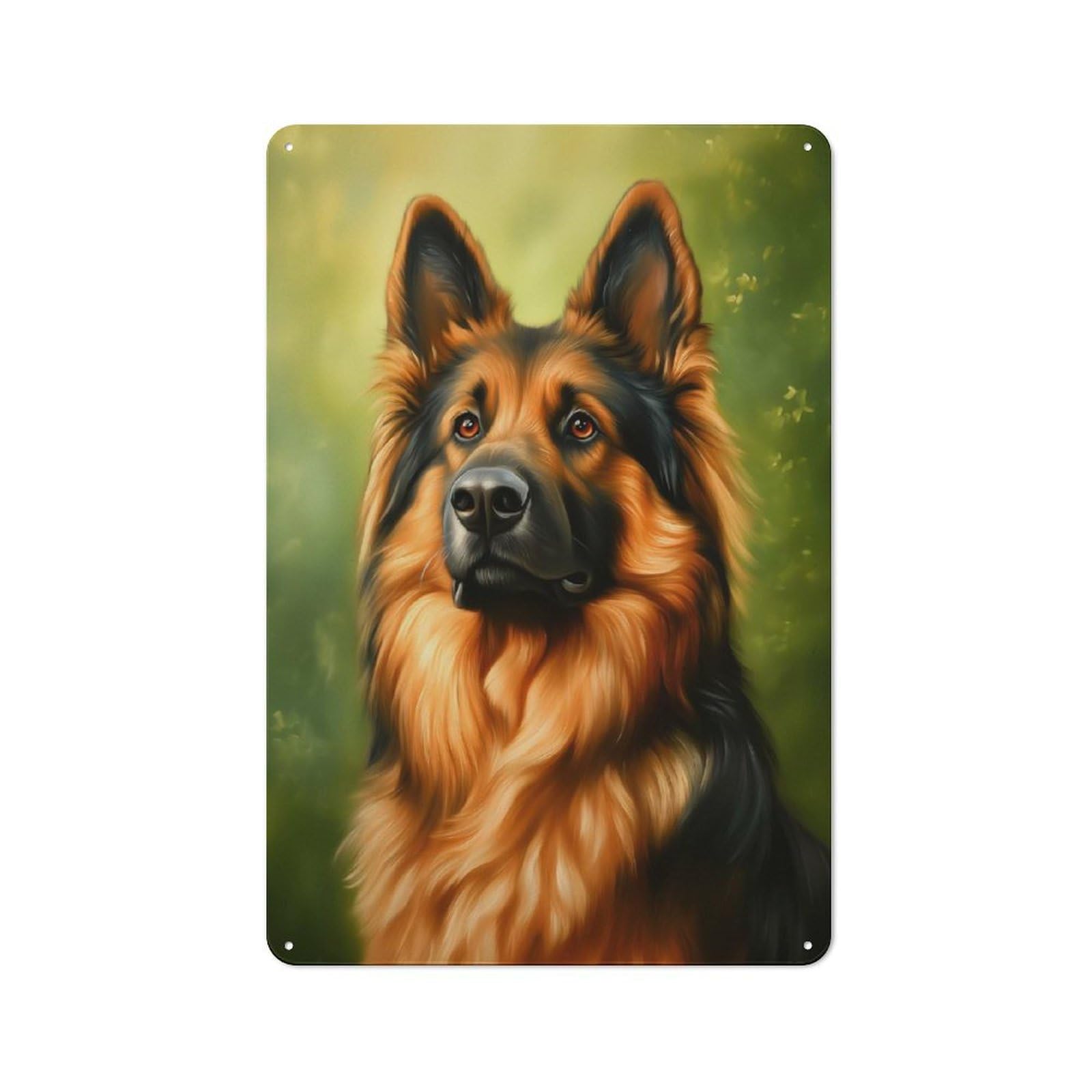 Junmoney German Shepherd Portrait Retro Tin Wall Plaque 30X20cm Featuring For Garage Wall, New Home Wall Decor For People Furnishing A Garage