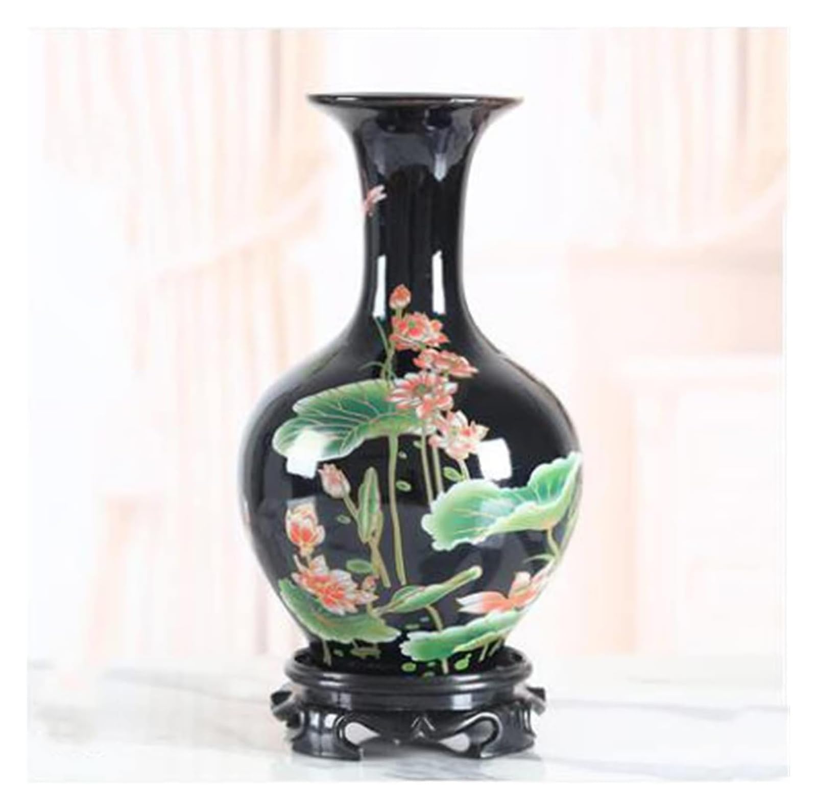 Vase Desktop Chinese Ceramic Desktop Figurines Crafts Livingroom Table Furnishing Decoration Office Shop Accessories Ornaments Art(Style1)