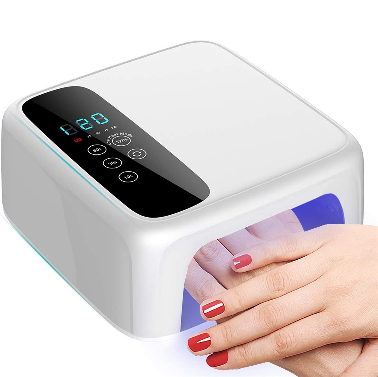 ZYC Lampada per Unghie a LED Senza Fili UV 72W Ricaricabile 15600mAH Lampada arricciacapelli per Smalto Professionale per Unghie in Gel per Tutti Gli smalti per Unghie in Gel