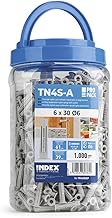 INDEX A PERFECT FIXING - TN4SA06EP [TN4S-A EP] 4-segment nylon dowels with wide collar, for all types of materials, unbeatable, dimensions: 6 mm, pot of 1000 units