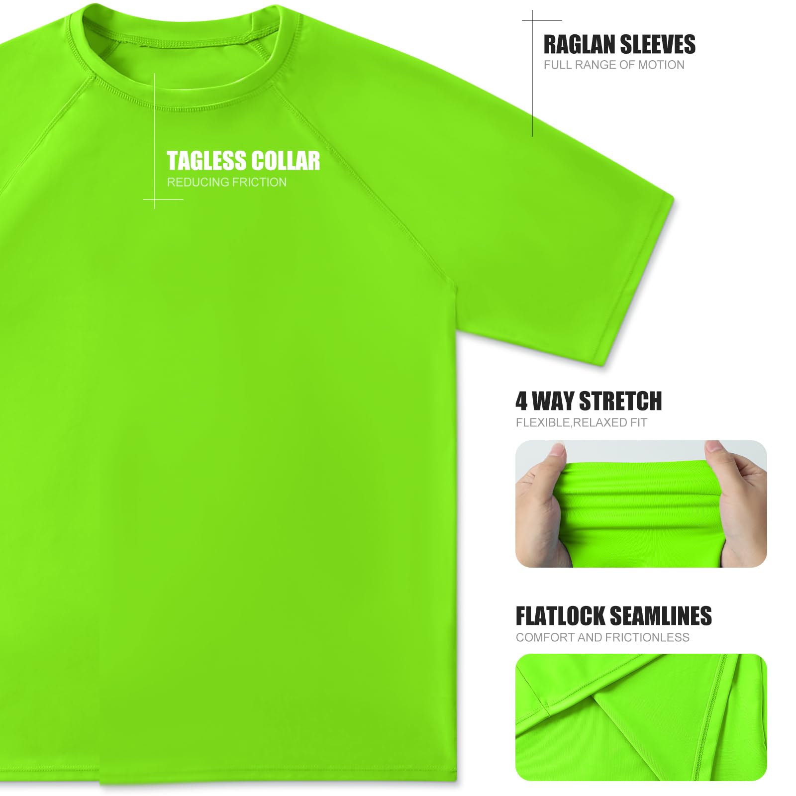 2 Piezas Camiseta Protección Solar Hombre con Manga Corta UPF 50+ Camiseta Anti UV Traje de Baño de Rashguard Camisa Deportiva Secado Rapido para Adultos