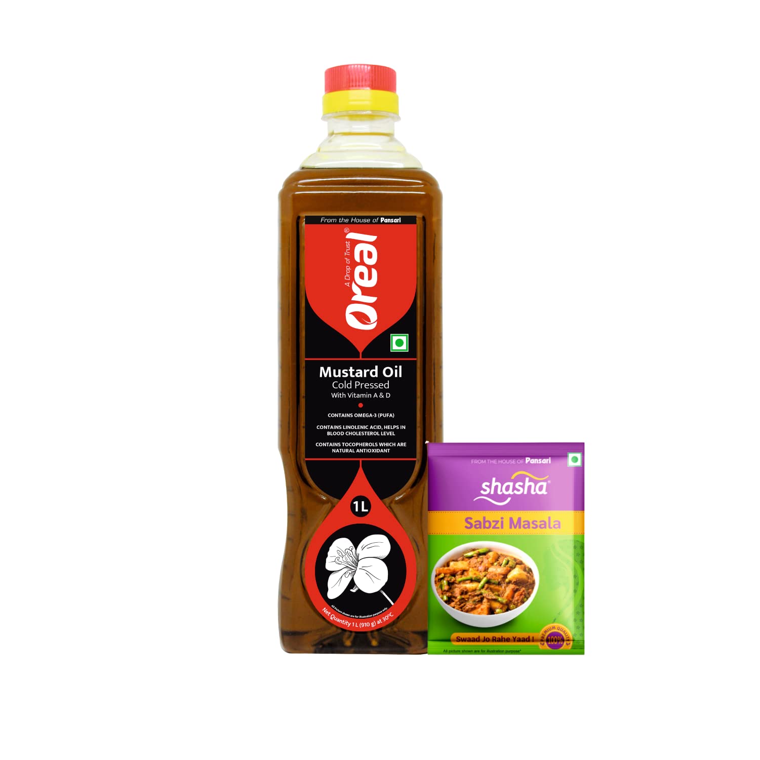 Oreal Mustard Oil 1 Litre with Free Shasha Masala (From the house of Pansari) (B0C46HFQLL) Amazon Price History, Amazon Price Tracker