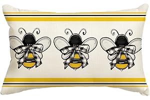 Colorlife Bees Summer Throw Pillow Cover (12 x 20 Inch)