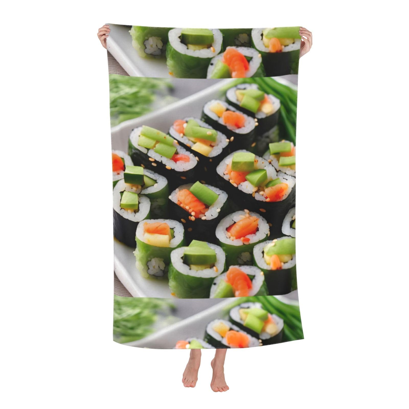 Cbaaghh Sushi Dill Pickles Print Adult Beach Towels,Beach & Pool Towel,Beach Towels,Towels For Camping