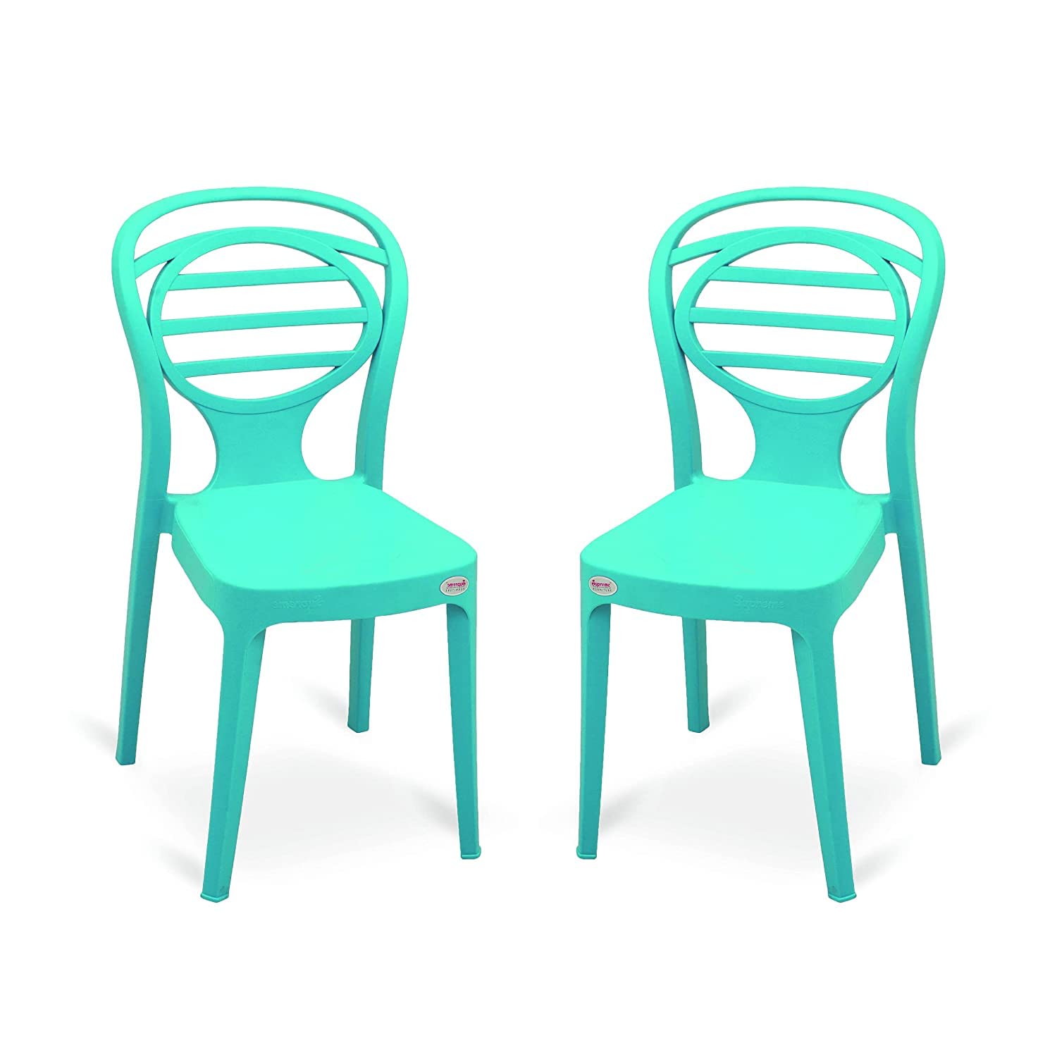 SkyGlamour Supreme Oak Plastic Chair|Armless Chair for Home, Dining Room, Garden, Cafe, Indoor and Outdoor Use| Weight Bearing Capacity 120 kg(Color: Aqua Blue, Set of 2 Chairs)-image-30