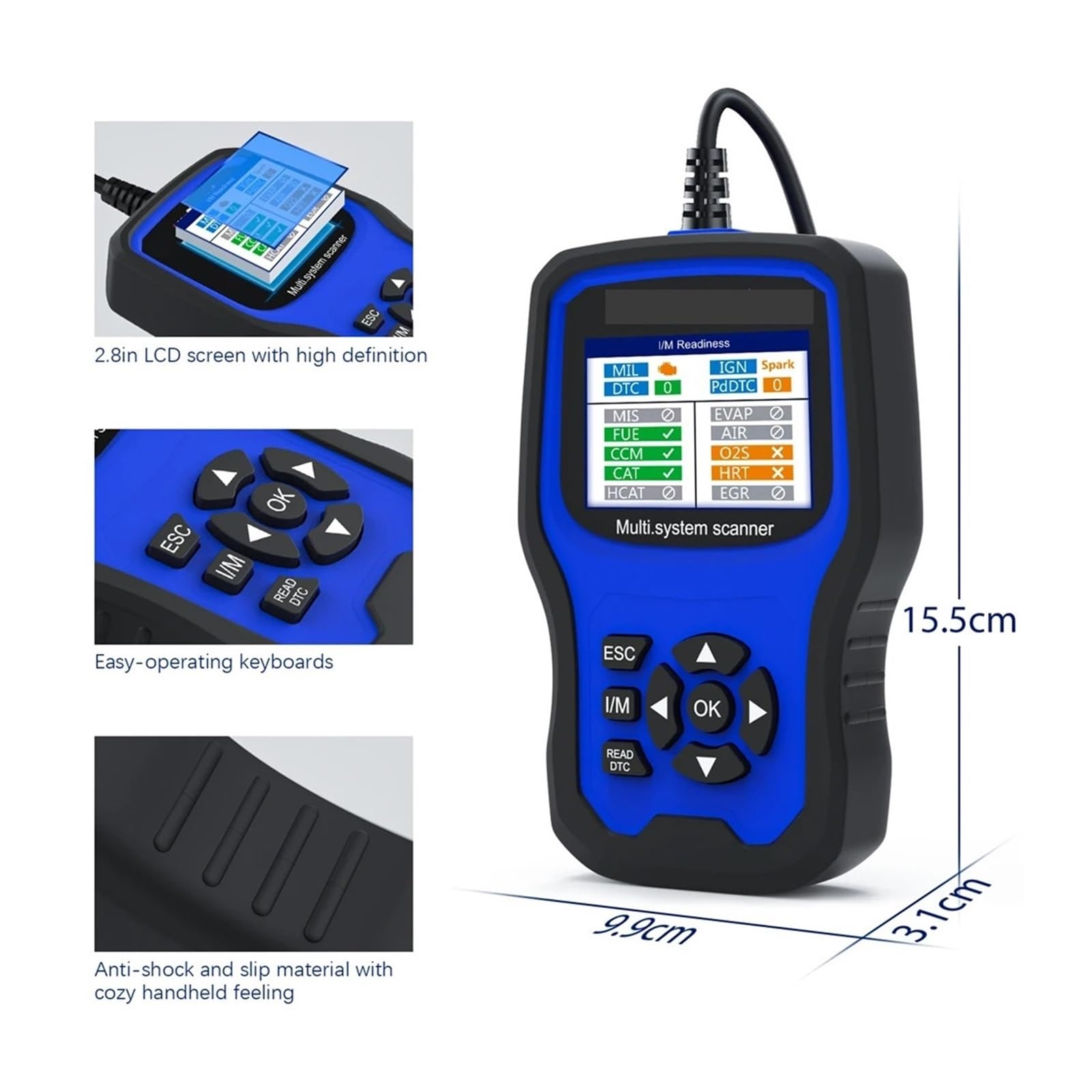Escáner para Coche, Escáner automotriz OBD2 7610, lector de códigos todos los s, aceite, DPF, ABS, SRS, reinicio, herientas diagnóstico for automóviles