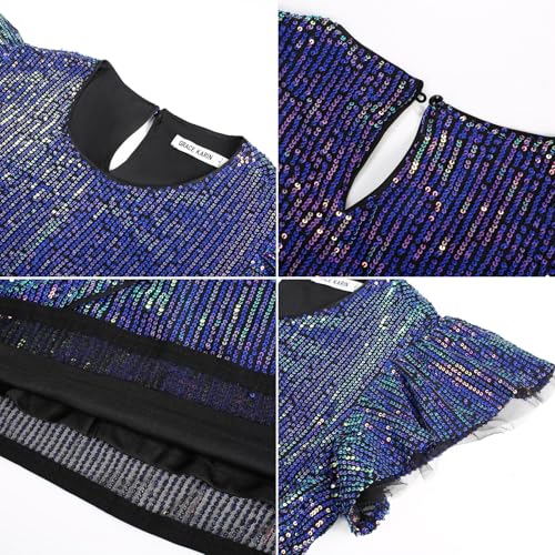 Image of GRACE KARIN Women's Sparkly Sequin Dress Cap Sleeve Party Cocktail Holiday Dress Elegant Glitter Sparkly Dresses for Women
