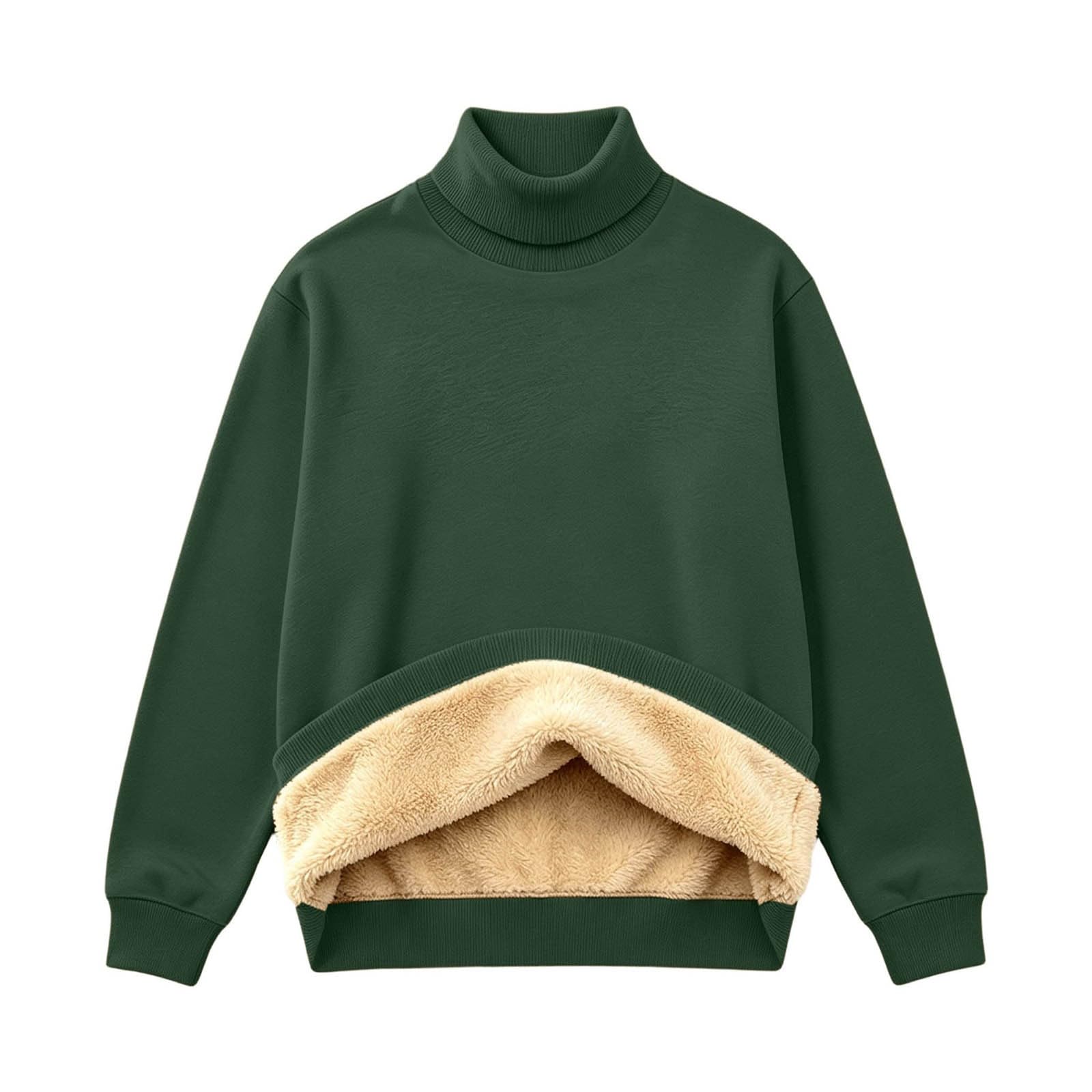 Fleecepullover Herren Winter Pullover Warm Fleece Rollkragenpullover Sherpa Gefüttert Sweatshirt Dicke Plüsch Langarmshirt Thermo Bequeme Herrenpullover Freizeit Bekleidung Fashion Oberteile XS-3XL