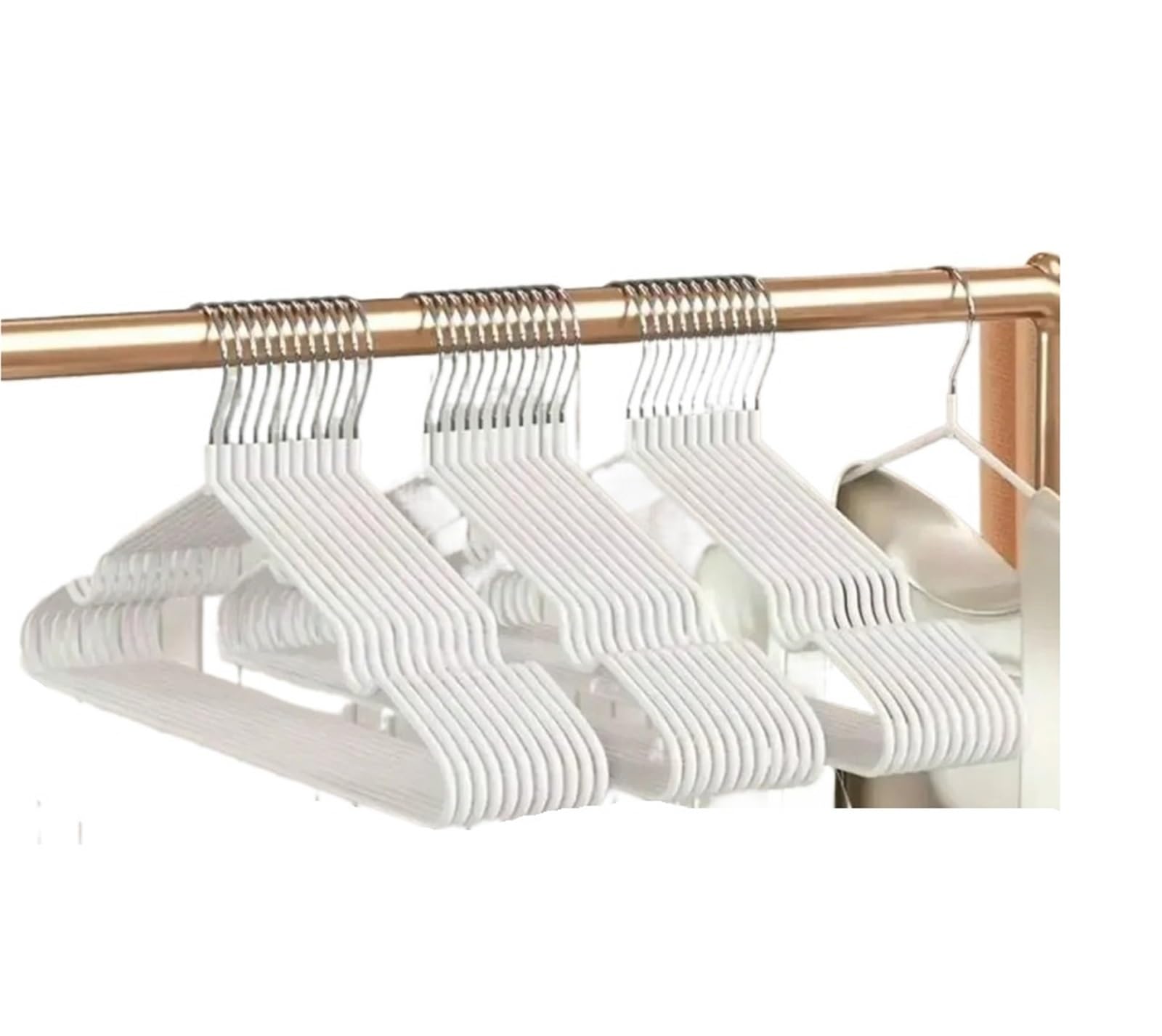 Clothes Hangers No-slip Clothes Hangers 10pcs- Metal Traceless, Strong Racks, Household Space Saver For Organization Of Bedroom(White)