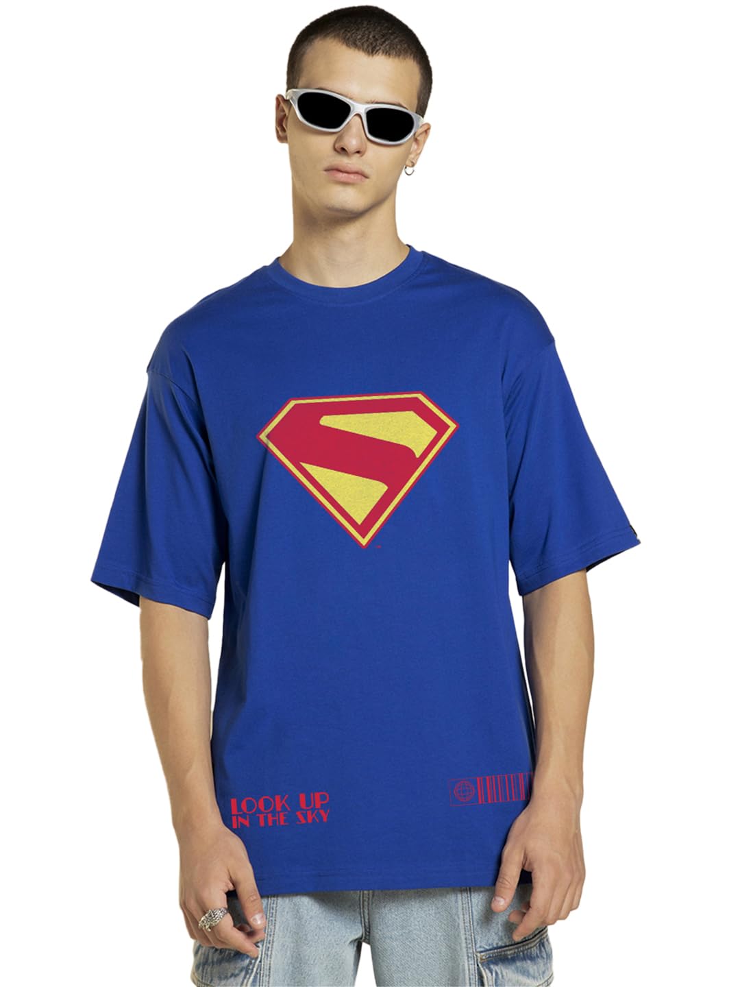 Bewakoof T-shirt męski oversize z nadrukiem graficznym