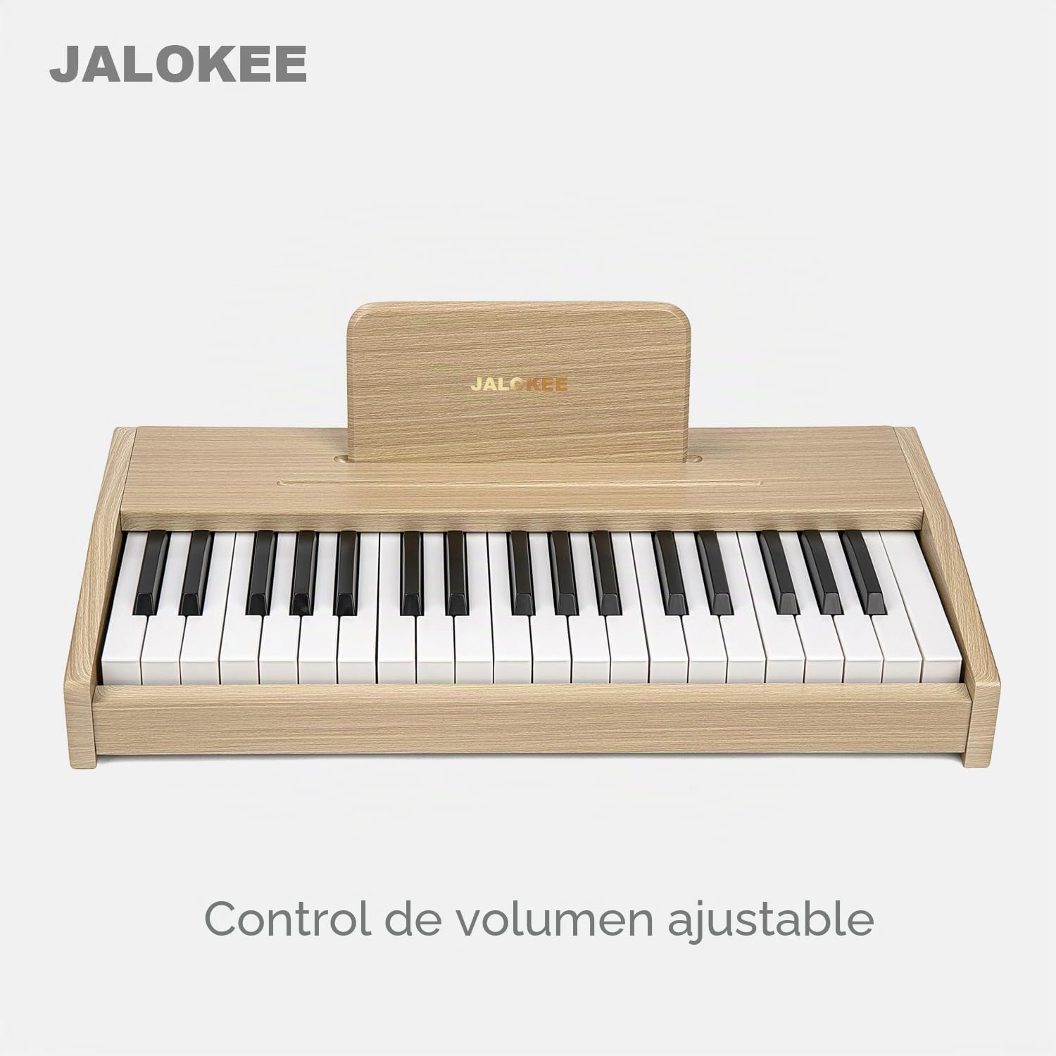 Teclado de piano infantil, piano digital para niños, instrumento musical educativo de juguete, piano de madera para niños y niñas mayores de 3 años (Roble, 37 Teclas)
