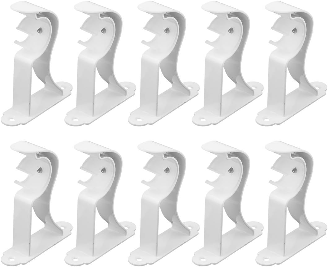 Metal Restaurant Wall Mounted Single Groove Drapery Curtain Rod Bracket 10 Pcs White (id: cb0 b29 b6c 378 bd7