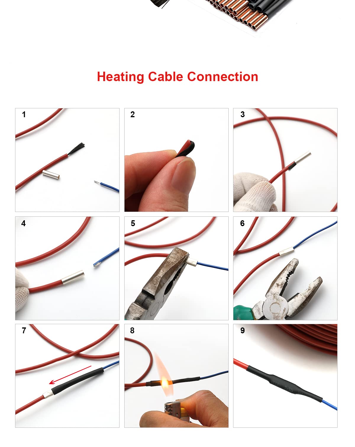 220V WiFi App Control infrarrojo Sistema de calefacción por Suelo Radiante azulejo de Suelo Cable de calefacción de Fibra de Carbono con termostato-30m