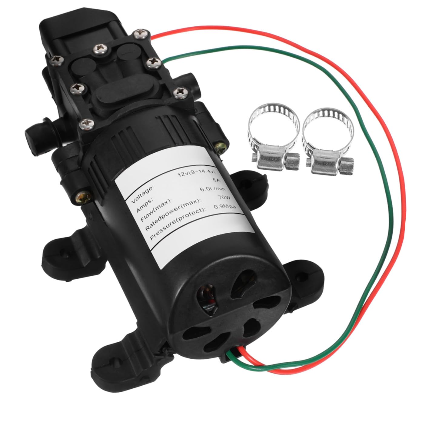 Alipis Bomba de Agua de Alta Presión Eléctrica de Diafragma 12v 70w Gran Flujo y Cuerpo de Plástico para Dispositivos de Pulverización y Filtrado