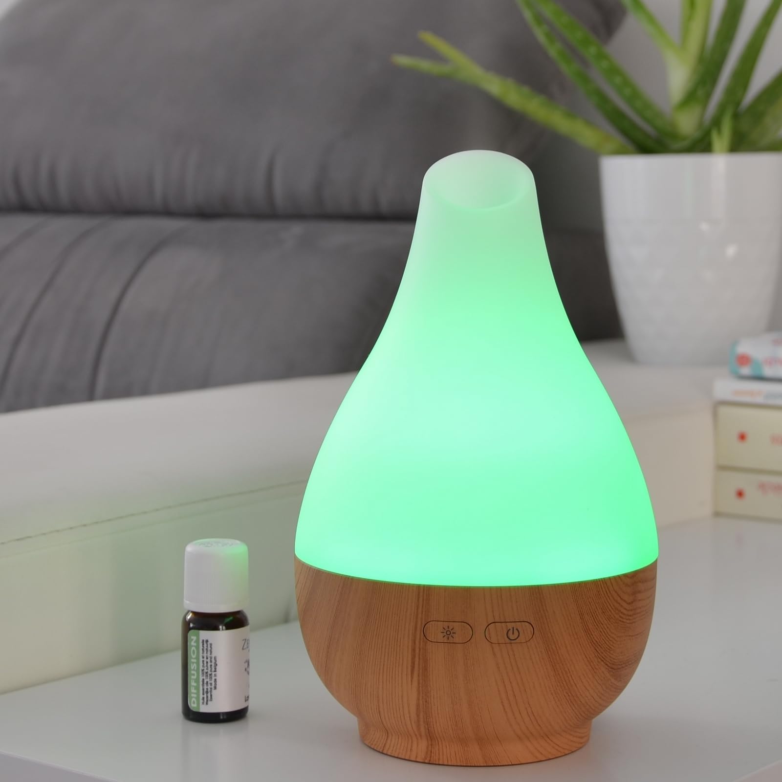 Zen'arôme Julia dyfuzor olejków eterycznych, ultradźwiękowy, do aromaterapii, zimna, domowy dyfuzor elektryczny, nawilżacz powietrza, kolorowe oświetlenie LED, automatyczne i ciche zatrzymanie