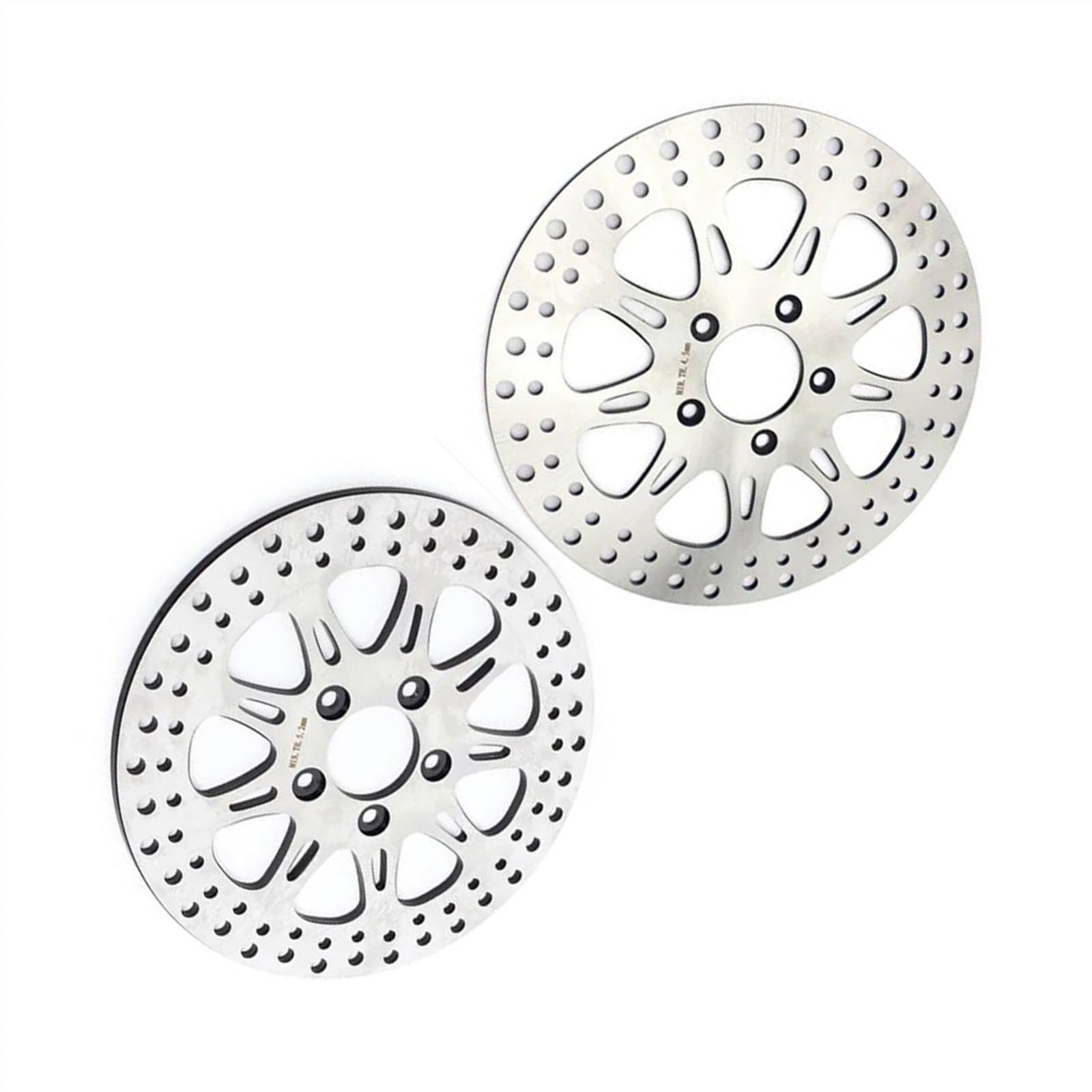 Rotor de Freno Rotores De Discos De Freno Trasero Delantero De Motocicleta para Harley para Davidson FXCWC para Rocker C Rueda Fundida 2008 2009 2010 2011(Silver)