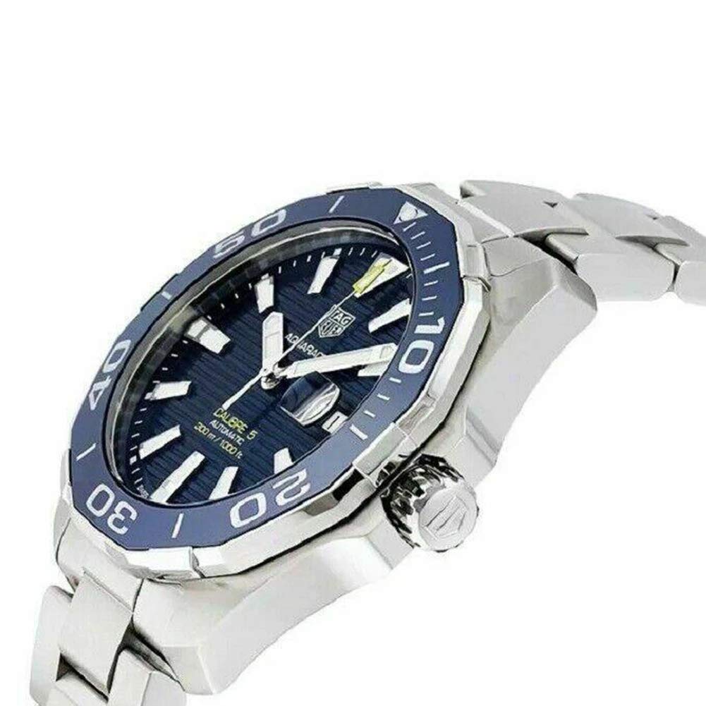Tag Heuermens Aquaracer Way201b Ba0927 Watch Blue Dial Yellow