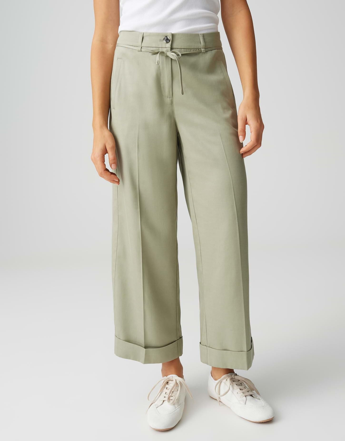 OPUS Damen City Pants | MEERI Bloom Relaxed City Pants aus Lyocell Cotton Mix