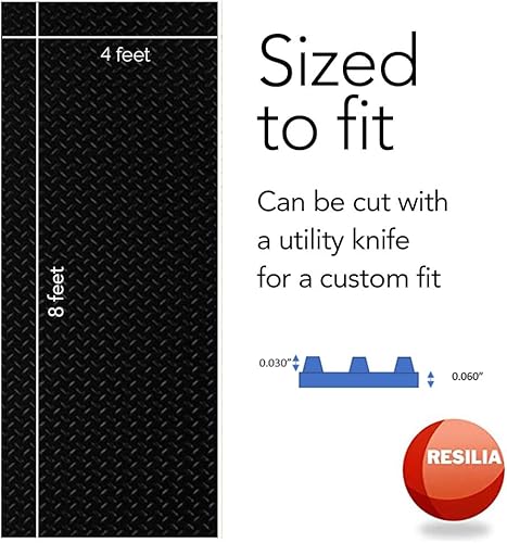 Miniatura 3 de Resilia alfombra protectora para piso de garaje, con agarre antideslizante, placa con patrón de semilla de melón en relieve, resistente al agua y a