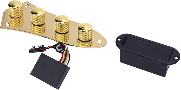 Guitar Preamp Control Plate, 3 Band EQ, Active/Passive Switch, Gold
