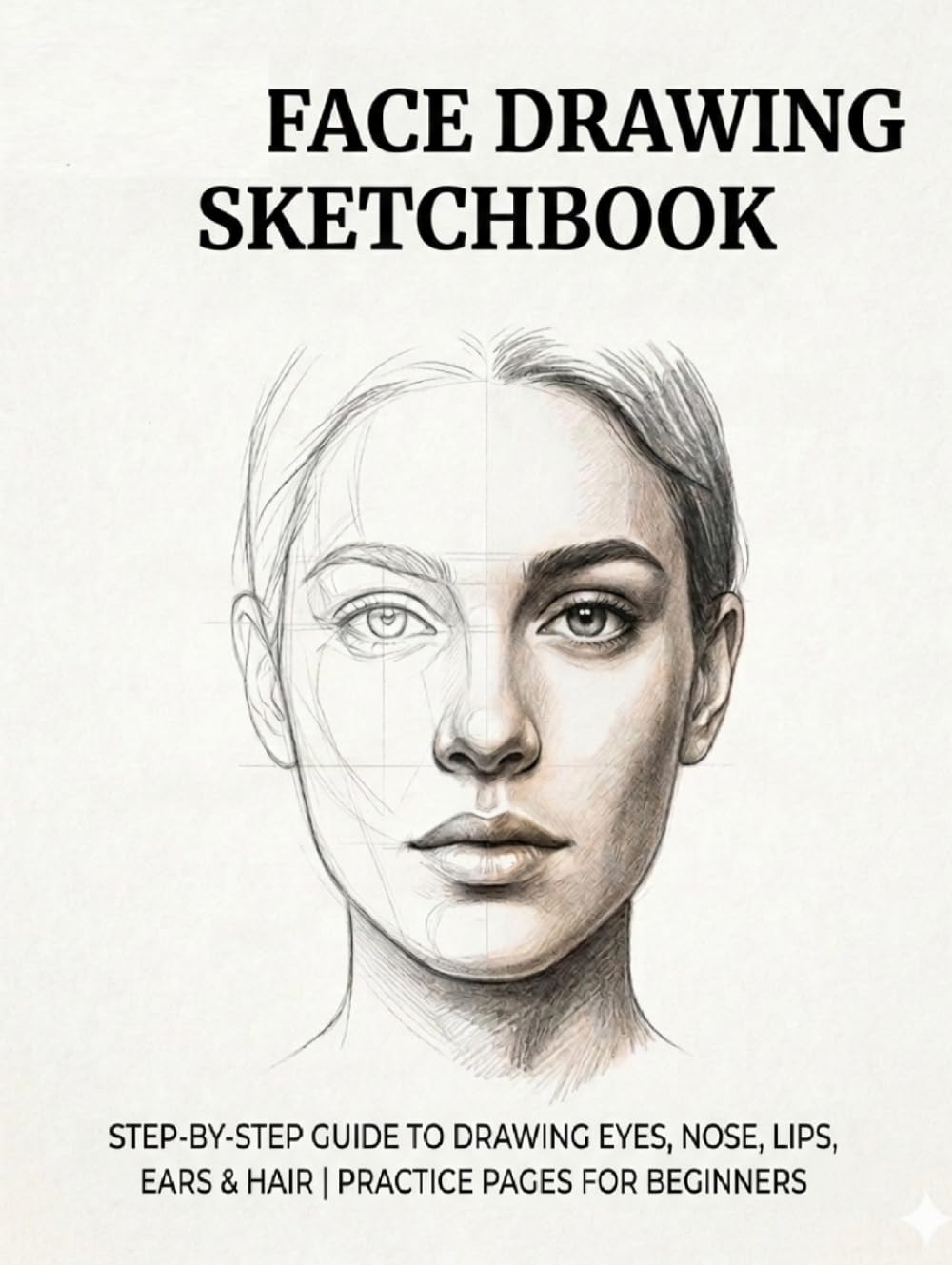 Beginner Face Drawing Sketchbook: Step-by-Step Guides to Draw Eyes, Nose, Mouth, Ears & Hair with Practice Pages