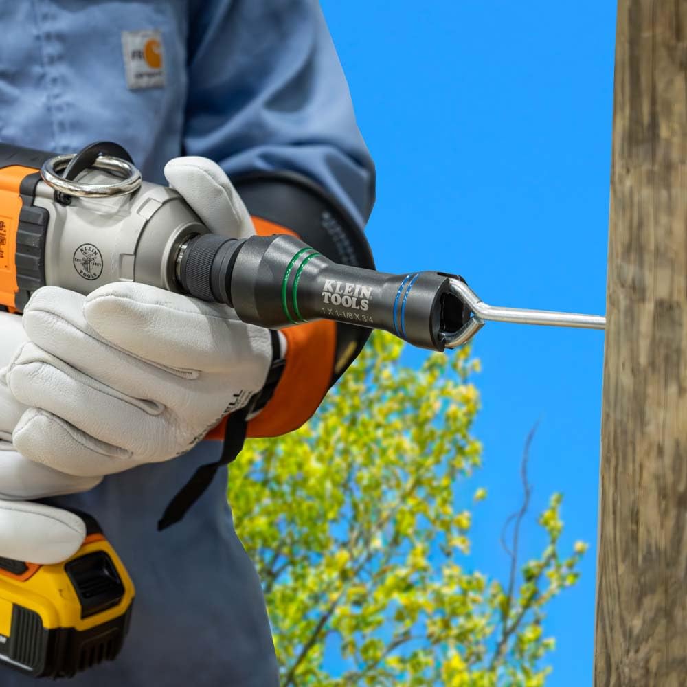 Klein Tools NRHDM Zestaw mini nasadek udarowych 5 w 1, 1/4 cala, 1-calowy, potrójne kwadratowe gniazdo bitowe 1-1/8 cala z małymi i dużymi gniazdami wyrównującymi
