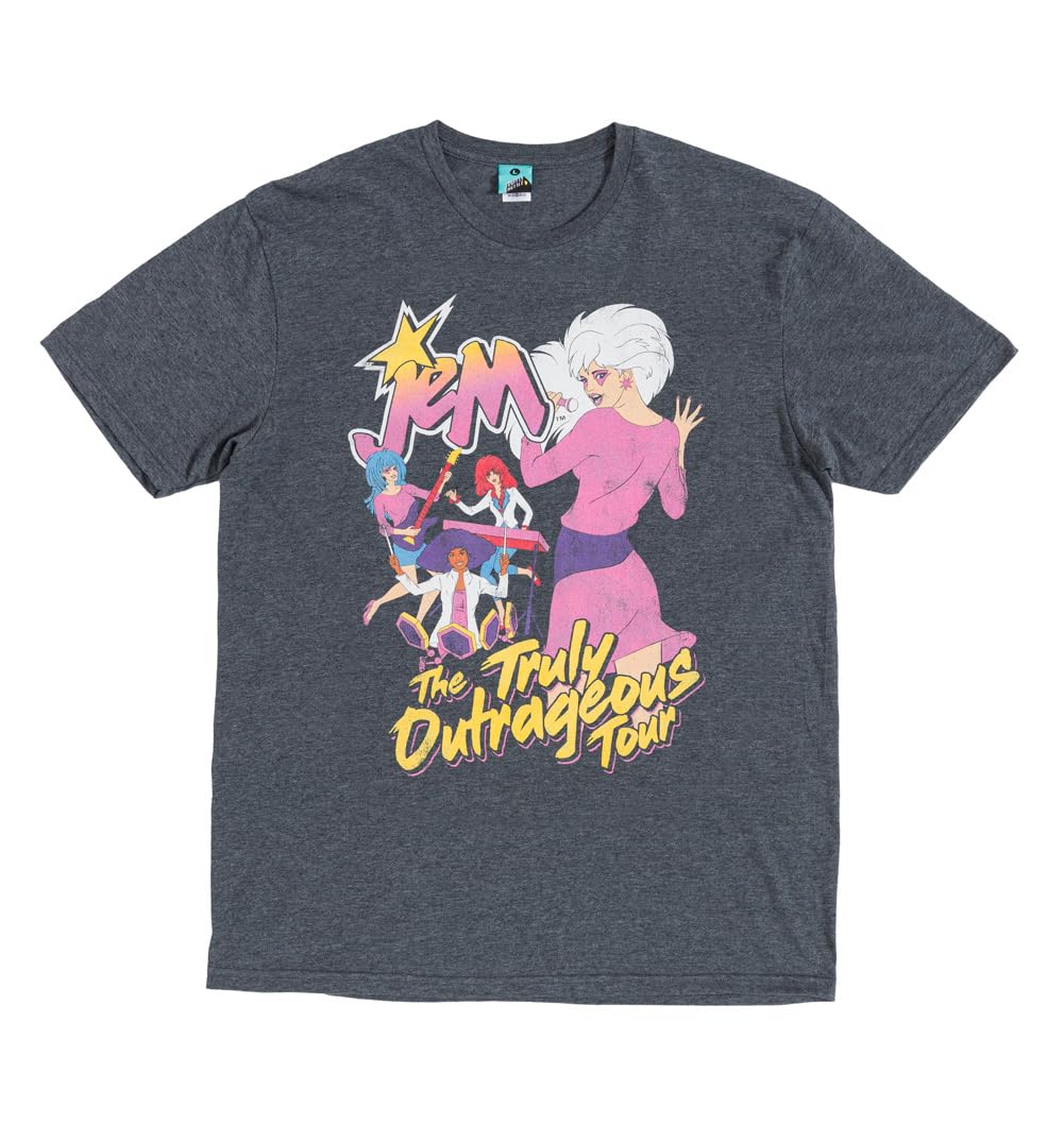 TruffleShuffle Jem and The Holograms Truly Outrageous Tour Charcoal Marl T Shirt