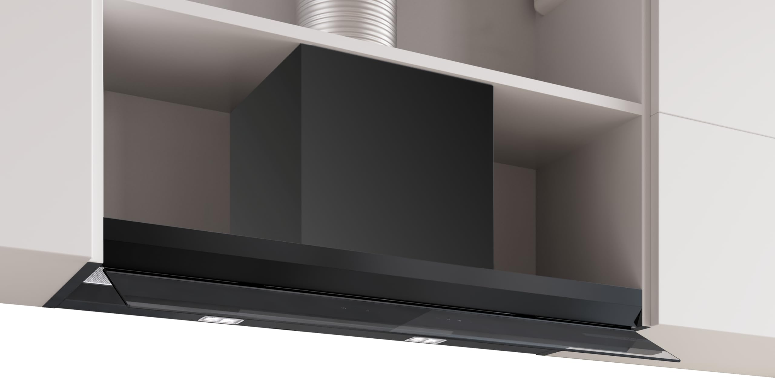 Bosch Série 6 Hotte aspirante design intégré, 90 cm, DBB97DP60, fabriquée en Allemagne, évacuation et recirculation, moteur silencieux et durable, installation facile, lumière avec régulateur de