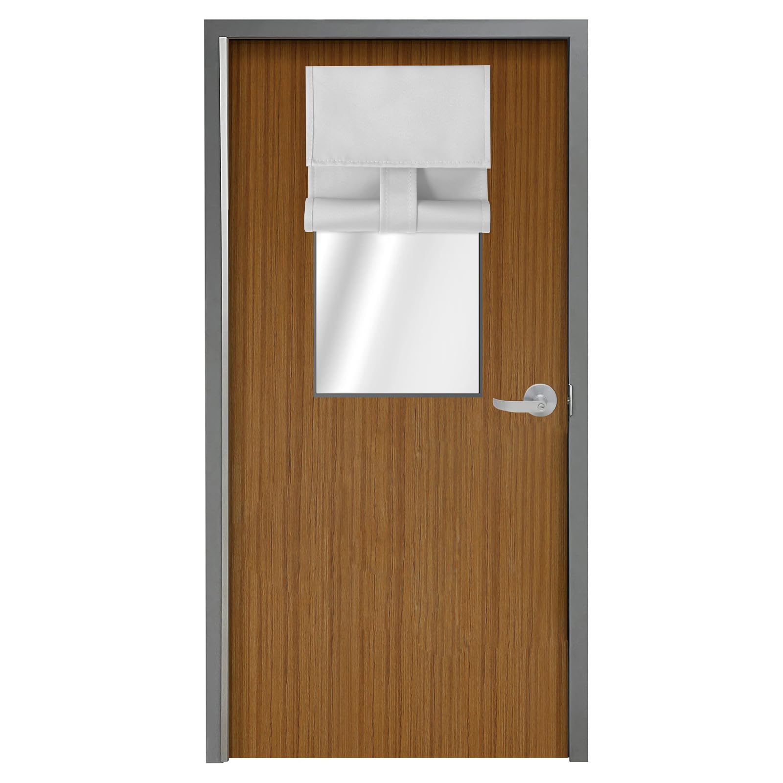 WdFour Side Door Curtains for Door Window, Blackout Room Darkening Solid Color Door Window Covering for Glass Door, Front Door Sidelight Curtain Tie up Shade 8W x 50L Inches, 1 Panel, Greyish White