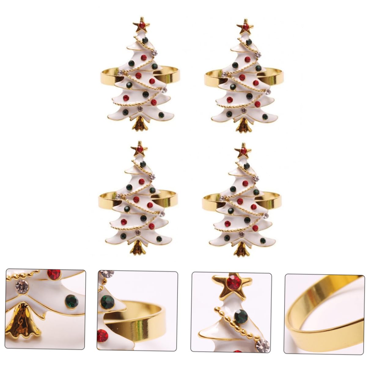 TOPBATHY 20 Pz Portatovaglioli Natalizi Decorazioni Per La Tavola Della Festa Di Natale Decorazioni Per Tovaglioli Per Feste Di Natale Arredamento Tovagliolo Bianca Forniture Di Zinco