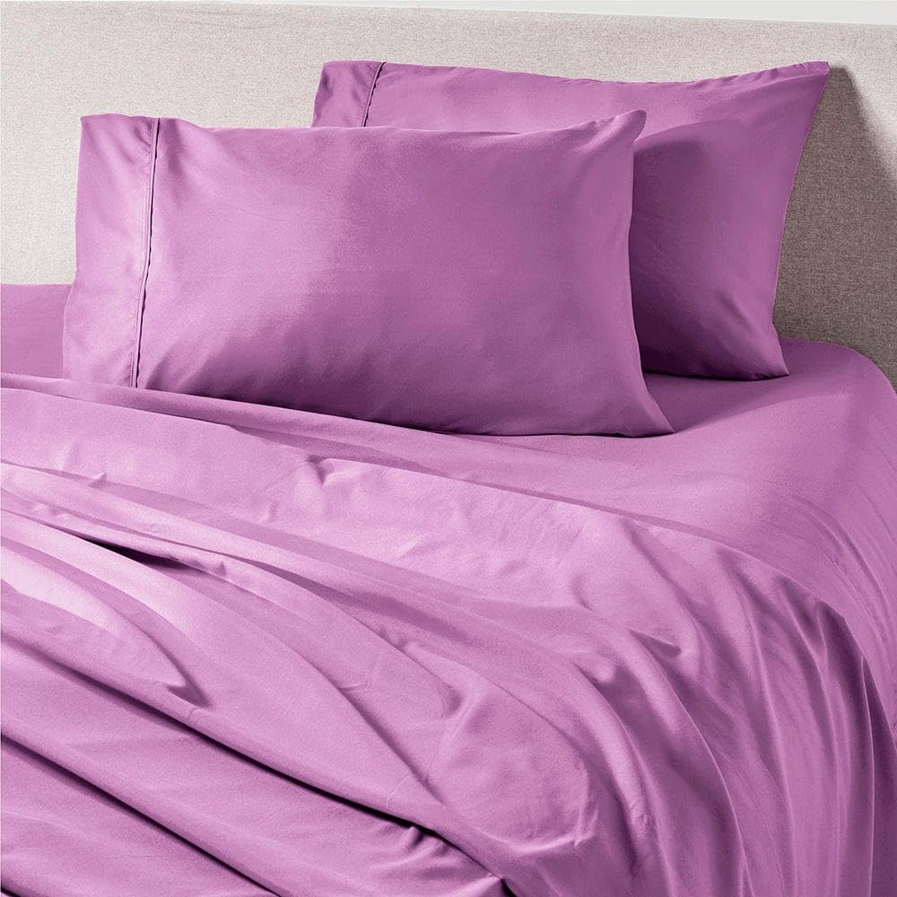 Queen Size Purple Orchid Sheet Set - Polycotton 1500tc Level of Softness - Extra Soft Cooling Sheets for