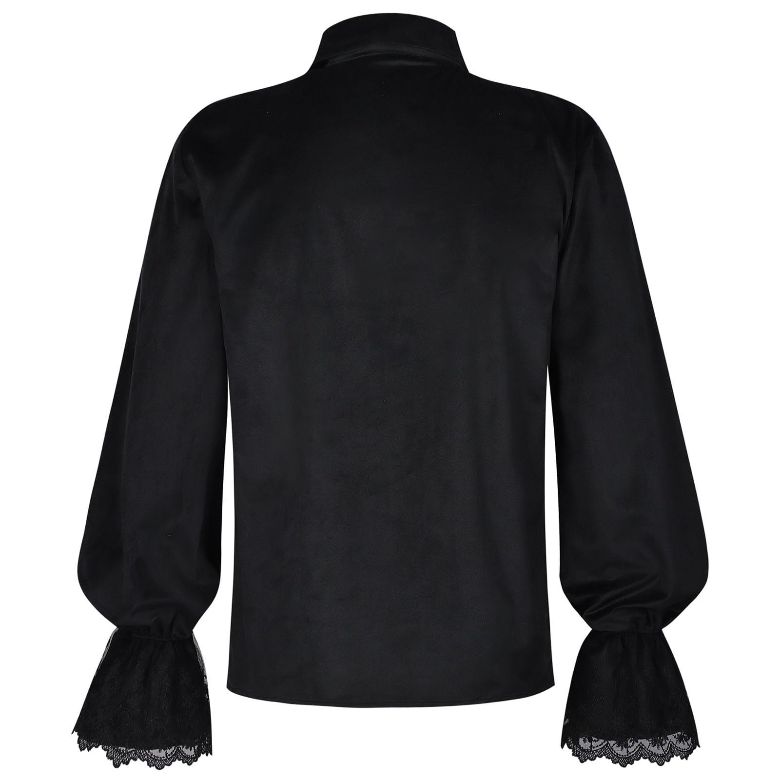 Camisa de Hombre-Camisa de Terciopelo Estilo Gótico Punk para con Mangas Largas y Cuello para Actuaciones Escénicas