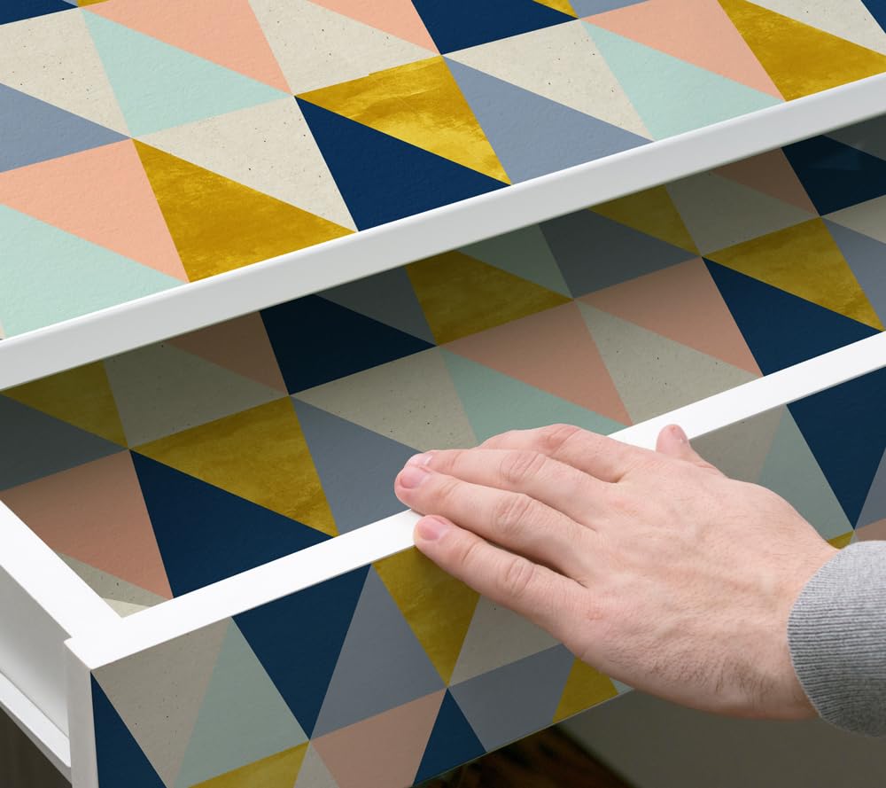 kina - RA0035 Film adhésif pour Meubles et Murs Autocollants muraux imperméables Anti-Rayures Papier Peint Géométrique PVC pour Mur appareils de Cuisine Salle de Bain