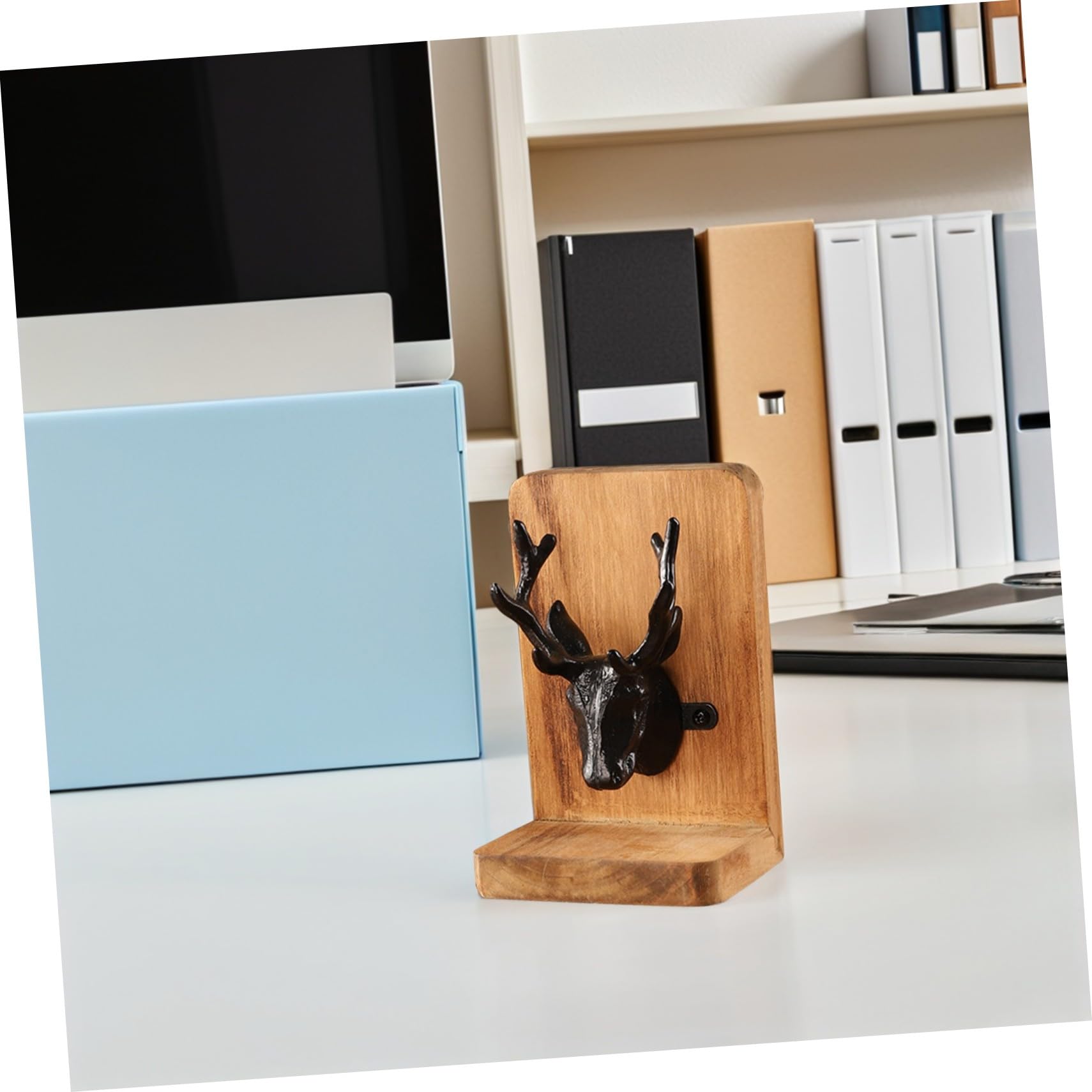 Operitacx Sujetalibros De Estilo Nórdico Sujetalibros De Madera Decorativos para Estantería Uso o Oficina para Libros Pesados