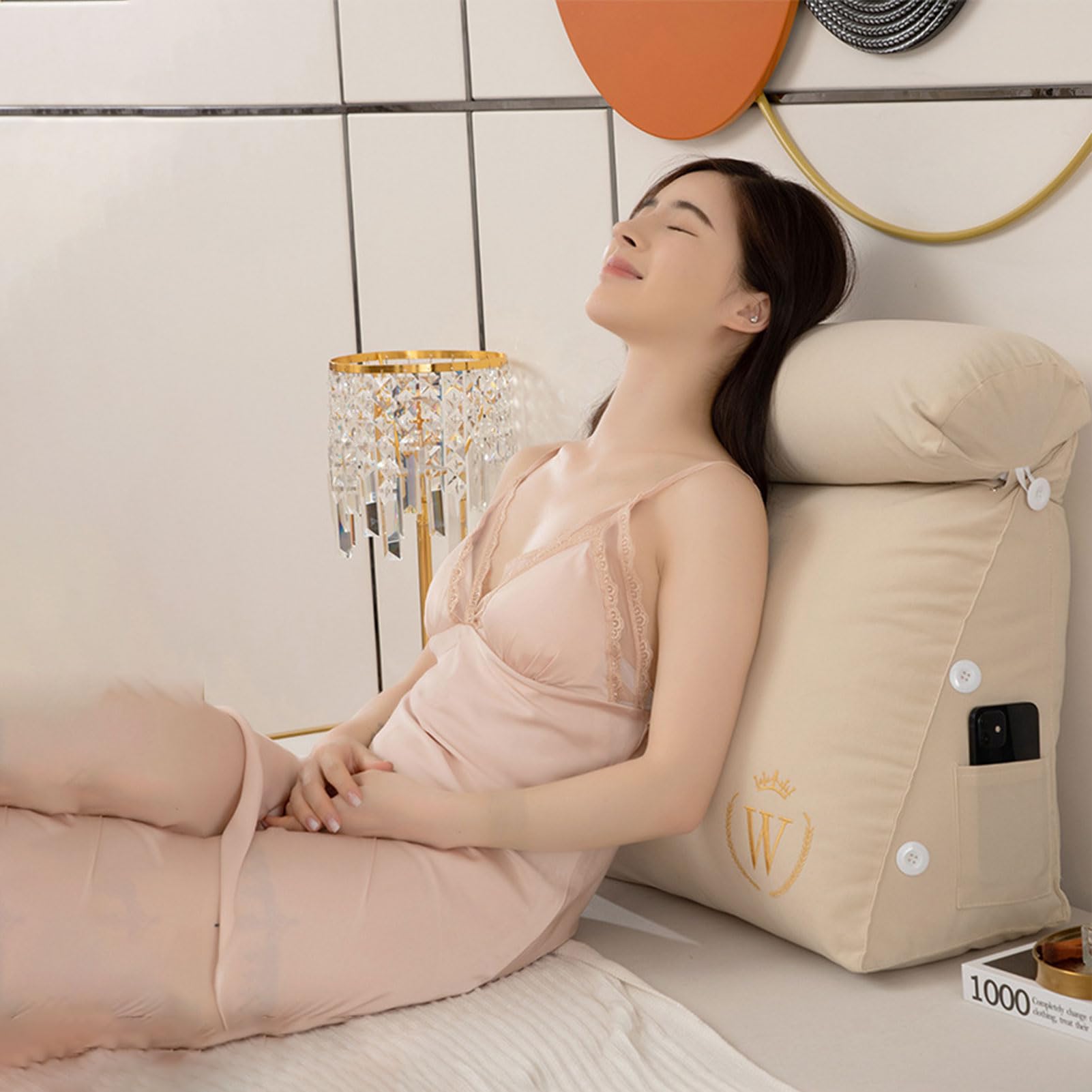 Poduszki do czytania z odpinaną rolką na szyję, rozdrobnione oparcie z pianki z pamięcią kształtu do książek lub gier, ergonomiczne wsparcie dla relaksu w łóżku