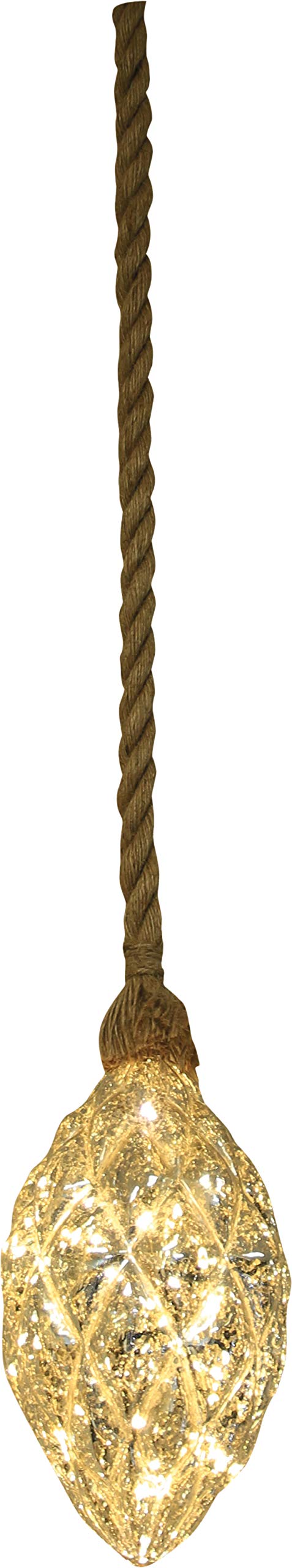 Luxform Battery Operated Hemp Rope Light with Pine Cones