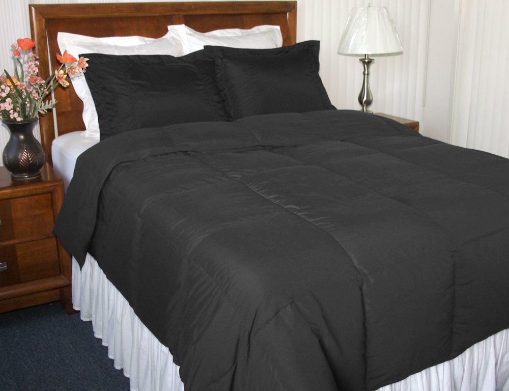 Newpoint Microfiber Full/Queen Duvet Mini Sets, Black