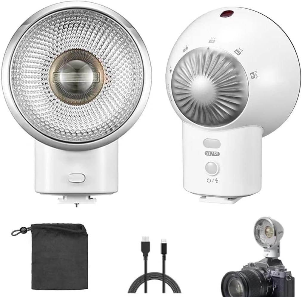 Retro Camera Flash, GN6 Camera Flash 6000K±200K CCT, 400 Flashes Full Power Flash Photography Lighting Compatible Professional Camera for Canon Nikon Sony Fuji Olympus Pentax Cameras