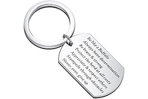 Buffalo Keychain Bison Animal Jewelry Gift "Be Like A Buffalo"