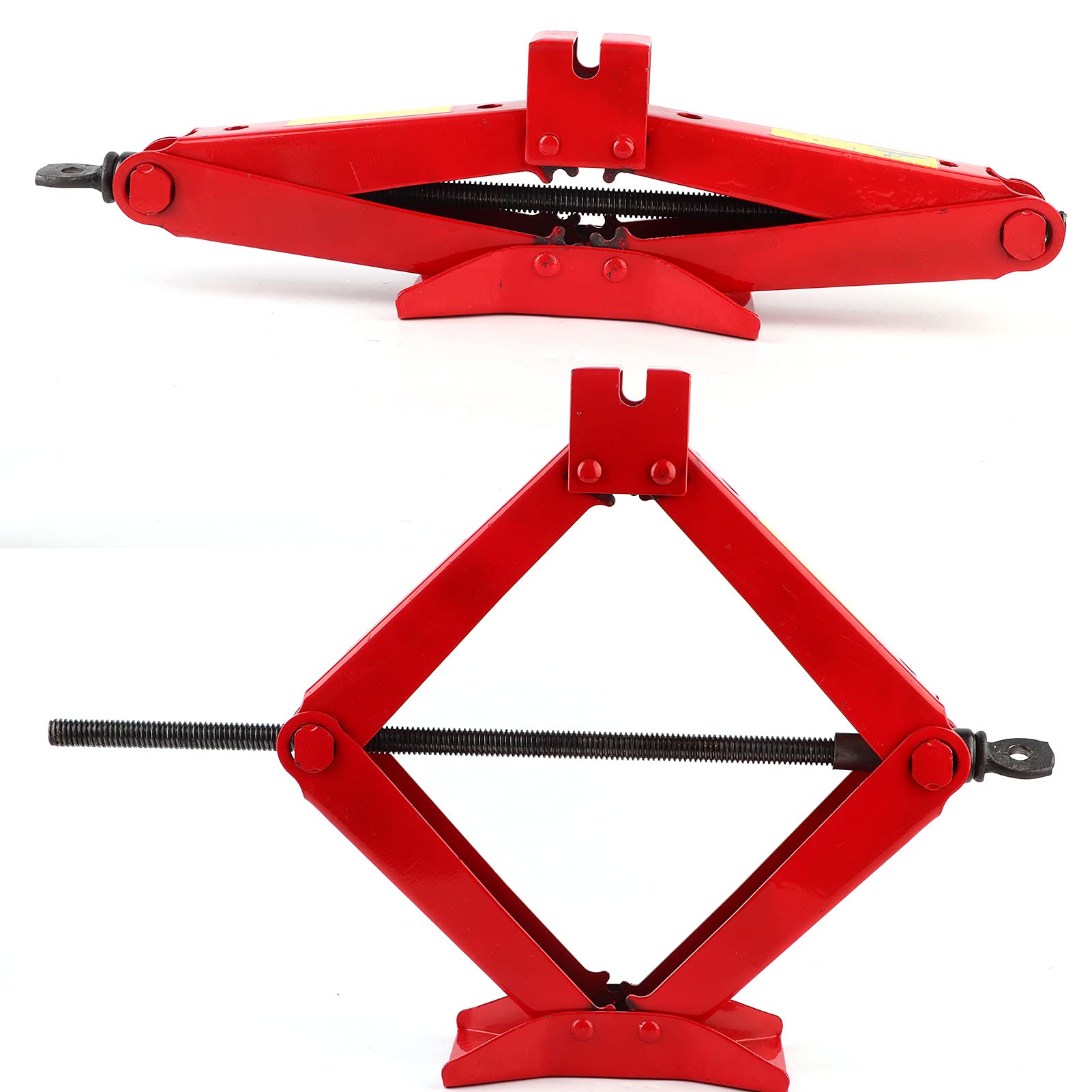 Jack de Tijera, Base Extra Ancha, Fácil de Neumáticos, Material de Hierro Rojo, para Maletero de Coche Al Aire Libre (2T)