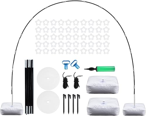 Kit de arco de globos con base, soporte de arco de globos ajustable de 9 pies de alto y 10 pies de ancho, herramienta de decoración de telón de