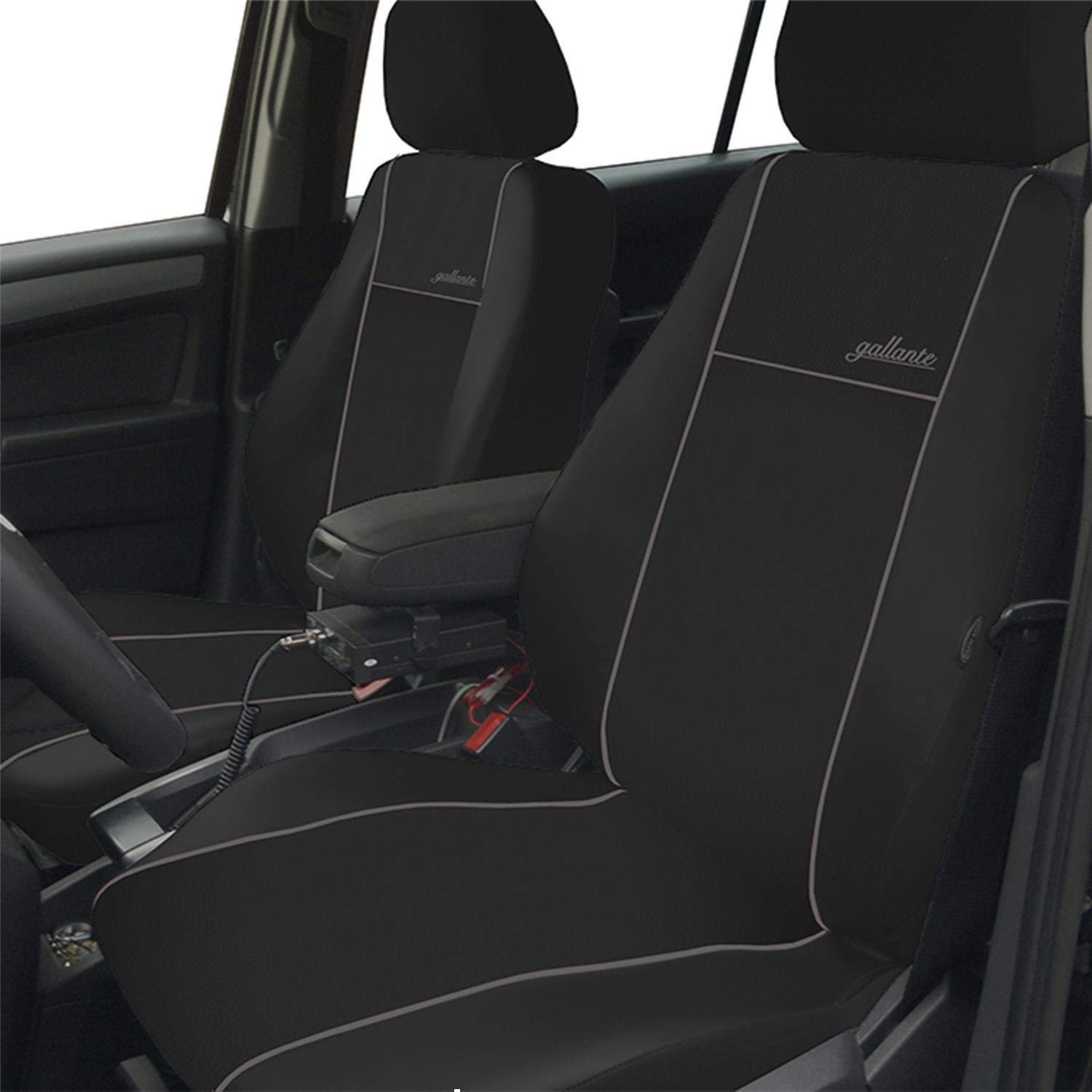 Cuero Artificial Negro 5-Silla Fundas de Asiento para el Coche Cubiertas de Auto Delantero y Trasero Accerios Interiores Protector