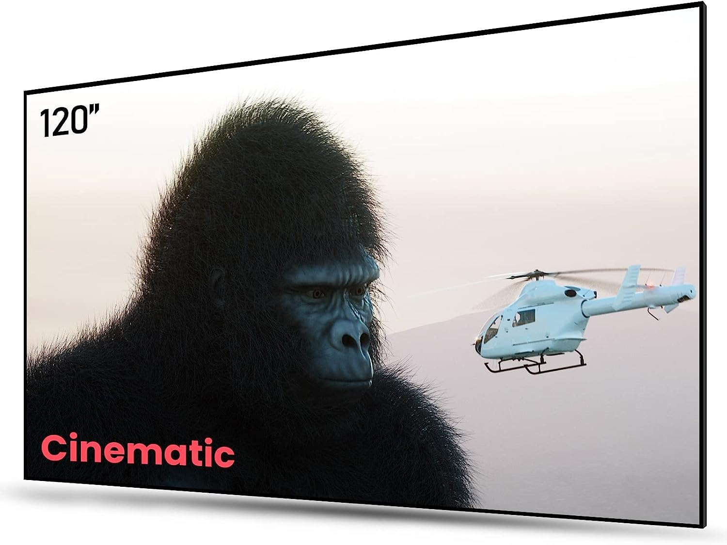 AWOL VISION Ambient Light Rejecting (ALR) Projector Screen for Ultra Short Throw(UST) Projector, 120" Fixed Frame, 80% Picture Quality Improved, 95% Celling Light Rejecting(CLR), Active 3D - C120