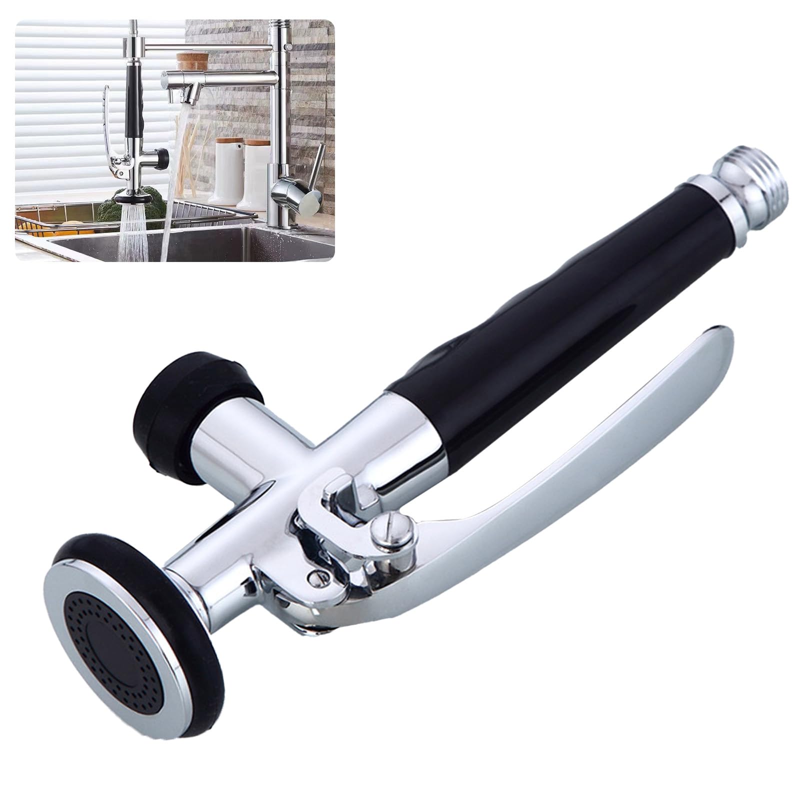 Profi Gastro - Doccetta di ricambio in acciaio INOX da 1/2", con staffa di bloccaggio, per doccetta a pendolo Gastro, colore: Argento